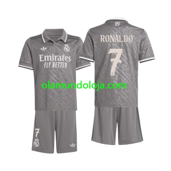 Camisola Real Madrid Ronaldo 7 Criança Equipamento Terceiro 2024-2025 Manga Curta